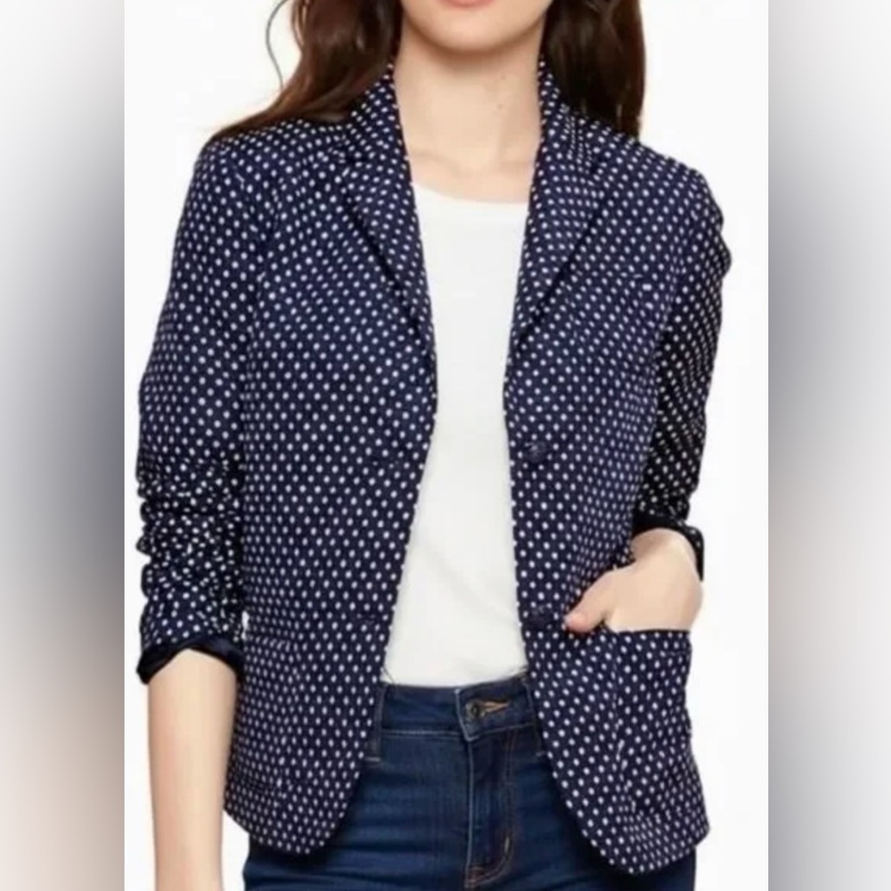 NWT GAP The Academy Blazer Navy Blue Polka Dots - Size 12